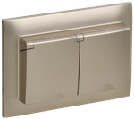 SKANDY Розетка 2-местная и крышкой 16А в сборе IP44 SK-R12Sh шампань IEK