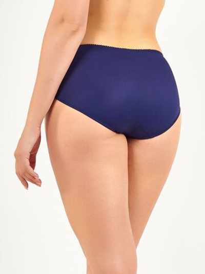 Классические трусики-слипы с кружевом по бокам (Размер: 58) (Цвет: темно-синий)