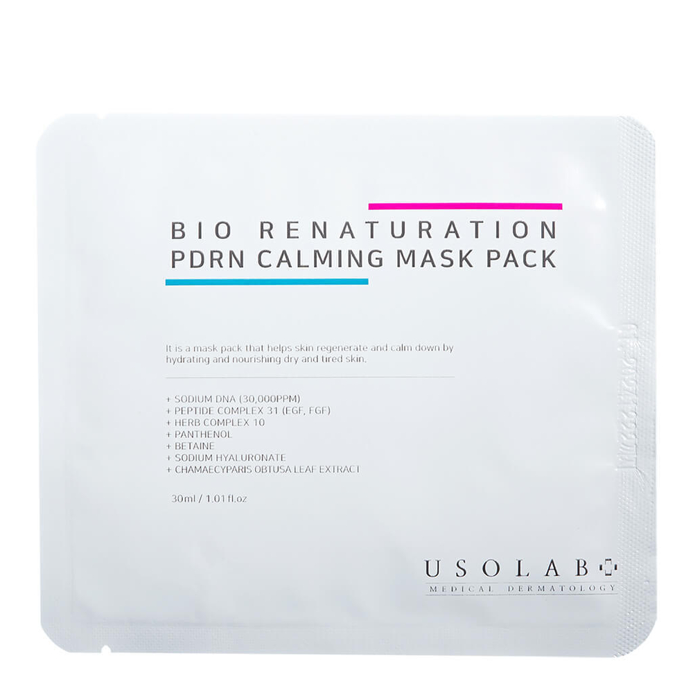 Bio Renaturation PDRN Calming Mask Pack | Успокаивающая тканевая маска на основе ПДРН и полипептидного комплекса, 30 гр 1 шт