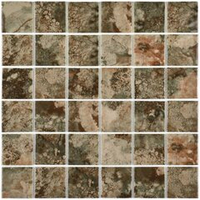 Мозаика стеклянная Amuletto Leaf/Амулетто коричневый (48х48) 300х300х4.5 мм