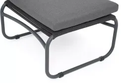 "Ането" пуф плетеный из роупа, каркас алюминий темно-серый (RAL7024) муар, роуп темно-серый круглый