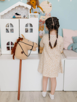 Платье трапеция Mjölk Sand Leopard, с длинным рукавом