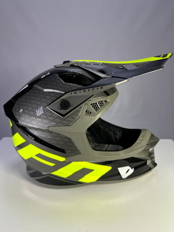Мотошлем UFO HELMET INTREPID Gray/Neon Yellow Glossy
