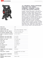 UP05- Диафрагменный насос алюминий/углеродистая сталь/хайтрел/ PTFE, 54 л/мин