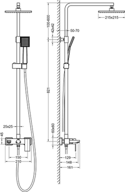 Душевая стойка Timo Selene SX-1030/17 золото матовое