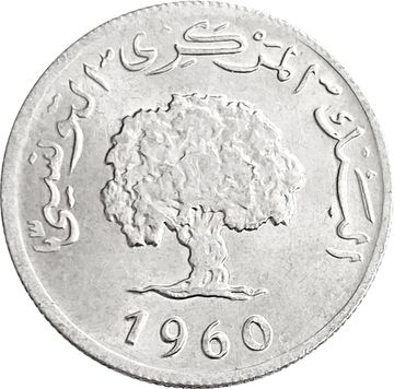 2 миллима 1960 Тунис
