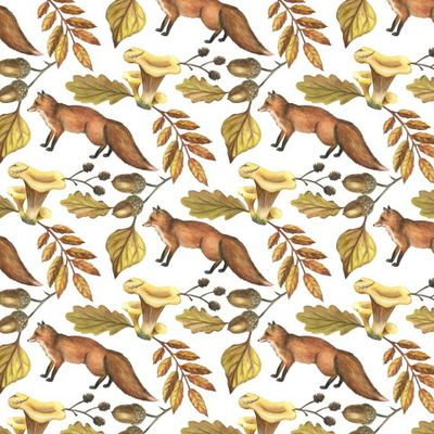 Паттерн лисички на белом