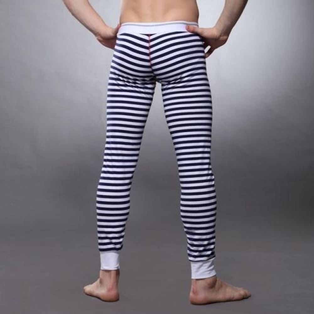 Мужские кальсоны в синюю полоску SEOBEAN Navy Stripe Long Johnes