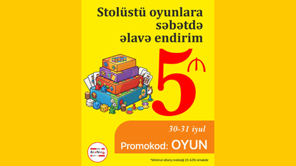 Stolüstü oyunlara səbətdə əlavə 5% endirim!