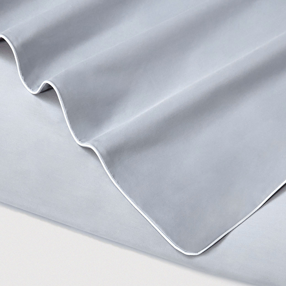 Постельное белье 2 спальное евро макси Сlaire&Caroll Lune серое с белым кантом