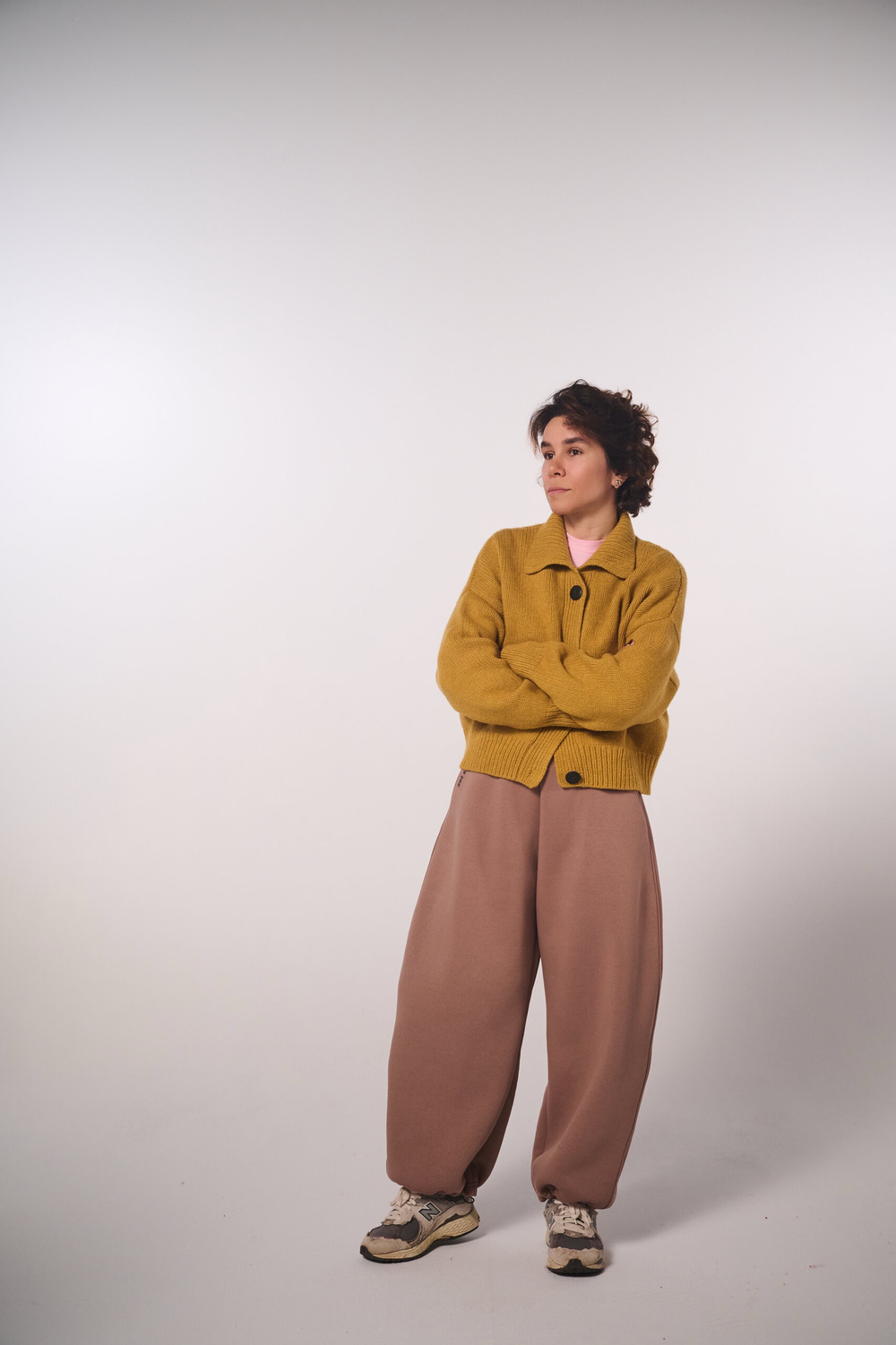 Брюки-бананы с начесом из футера "Кофе с молоком"