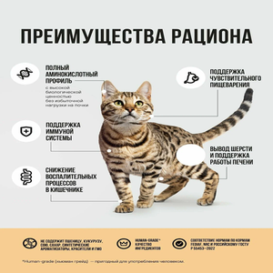 Пауч кусочки в соусе BOWL WOW для кошек с чувствительным пищеварением, с цыпленком и овощами