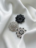 Пуговицы Стразы1 серебристые с черными деталями