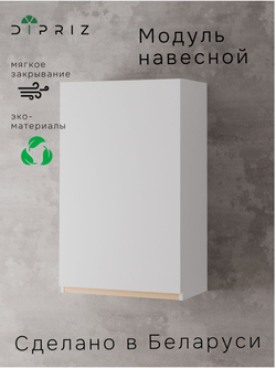 Кухонный модуль 60х32х96, Виола, навесной, правый, шкаф для посуды, ЛДСП, белый, Dipriz