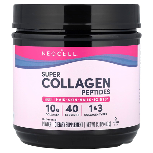 NeoCell, Суперколлагеновые пептиды, без добавок, 400 г (14,1 унции)