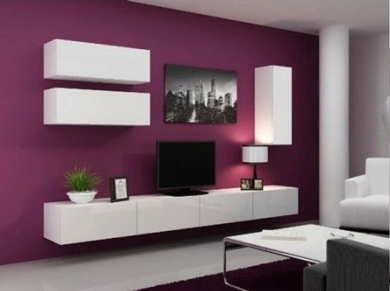 Гостиная модульная ЛИЯ-3 белый / белый глянец