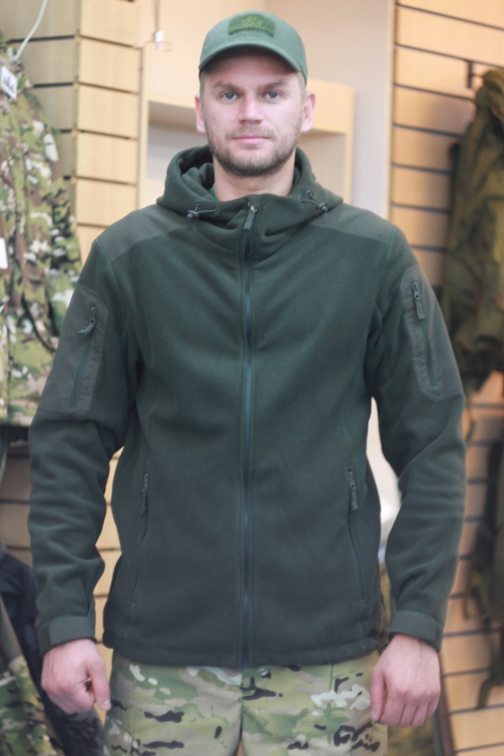 Толстовка мужская флисовая ДОЗОР Олива