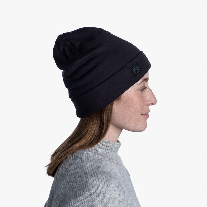 Теплая шерстяная шапка-бини Buff Hat Wool Heavyweight Black Фото 6