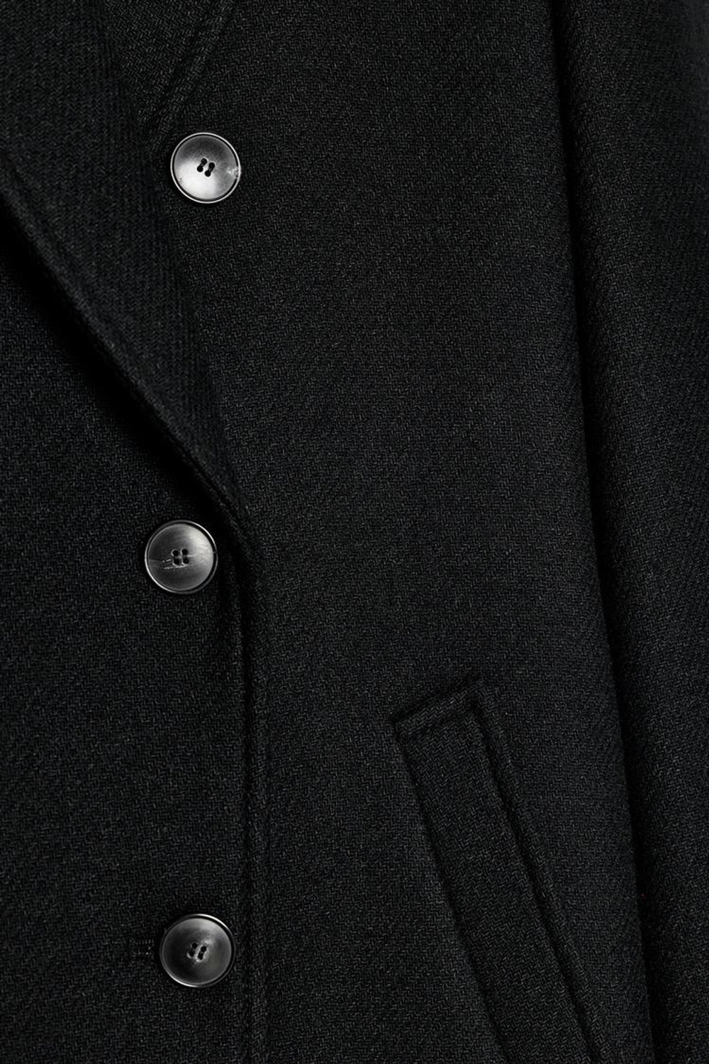 ZARA ДЛИННОЕ ДВУБОРТНОЕ ПАЛЬТО, ЧЕРНЫЙ