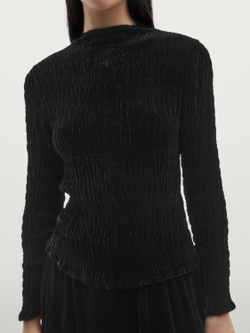 Massimo Dutti Бархатный топ, черный