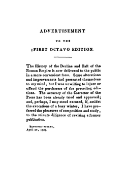 The history of the decline & fall of the Roman empire. Volume 1 | Edward Gibbon