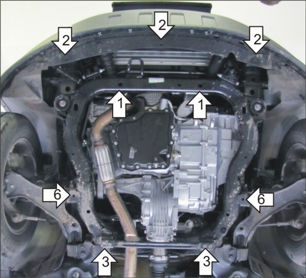 Усиленная защита Motodor картера двигателя, кпп. 5 мм, алюминий. для Opel Antara 2012-2015,Chevrolet Captiva 2011-2014 арт.33006