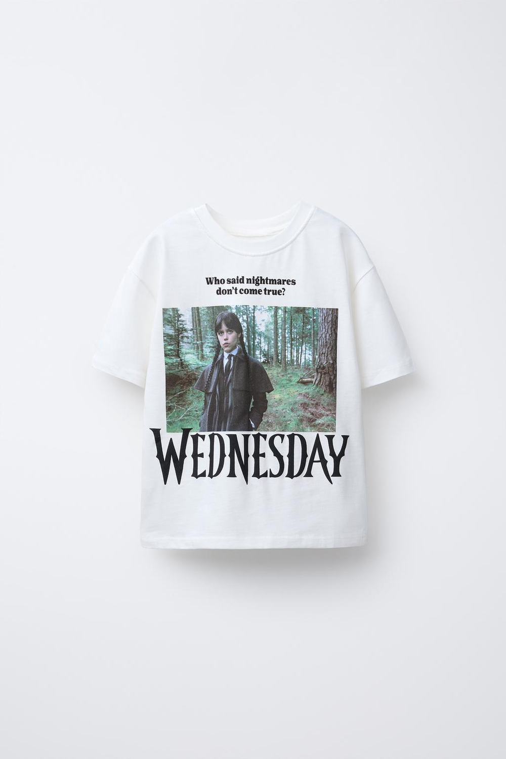 ZARA ФУТБОЛКА WEDNESDAY ©, БЕЛЫЙ