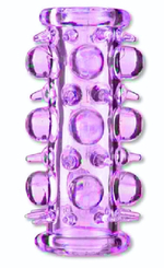 Фиолетовая насадка на пенис с шипами и шишечками (Цвет: сиреневый)