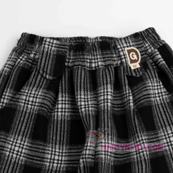 теплые брюки клетка " D " на резинке плис4859