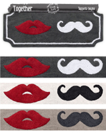 Коврик для ванной "Вместе", 3 вида, 55x120см Хлопок