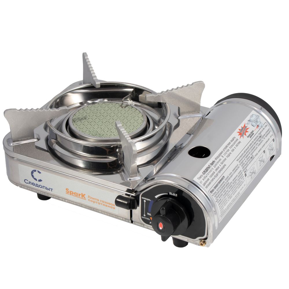 Плита наст. газовая &quot;СЛЕДОПЫТ - Spark&quot;, керам. (защита от избыточного давления)/8/