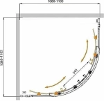 Душевой уголок Cezares Molveno 110x110 MOLVENO-R-22-90+20-C-Cr-IV стекло прозрачное/профиль хром
