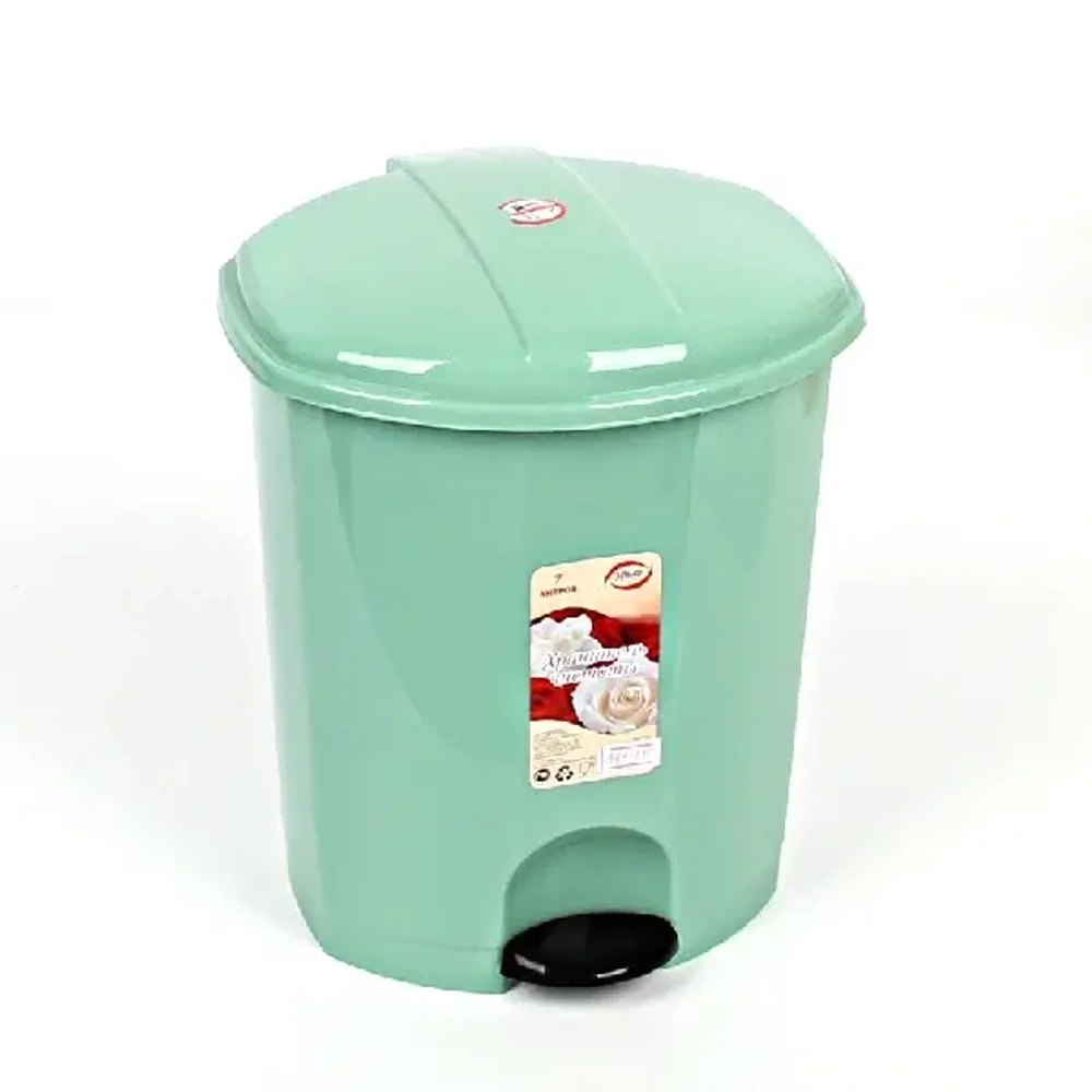 Ведро для мусора с педалью 7л (Эльфпласт) (Р)