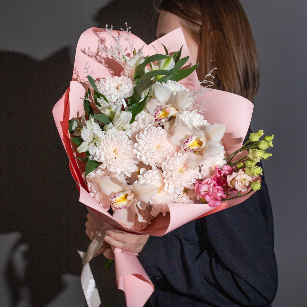 Букет розовое шампанское