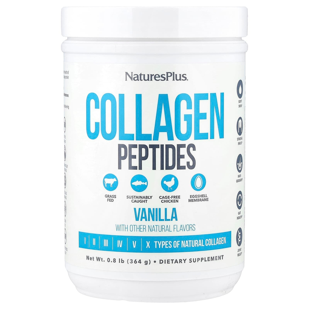NaturesPlus, Пептиды коллагена, ваниль, 364 г (0,8 фунта)