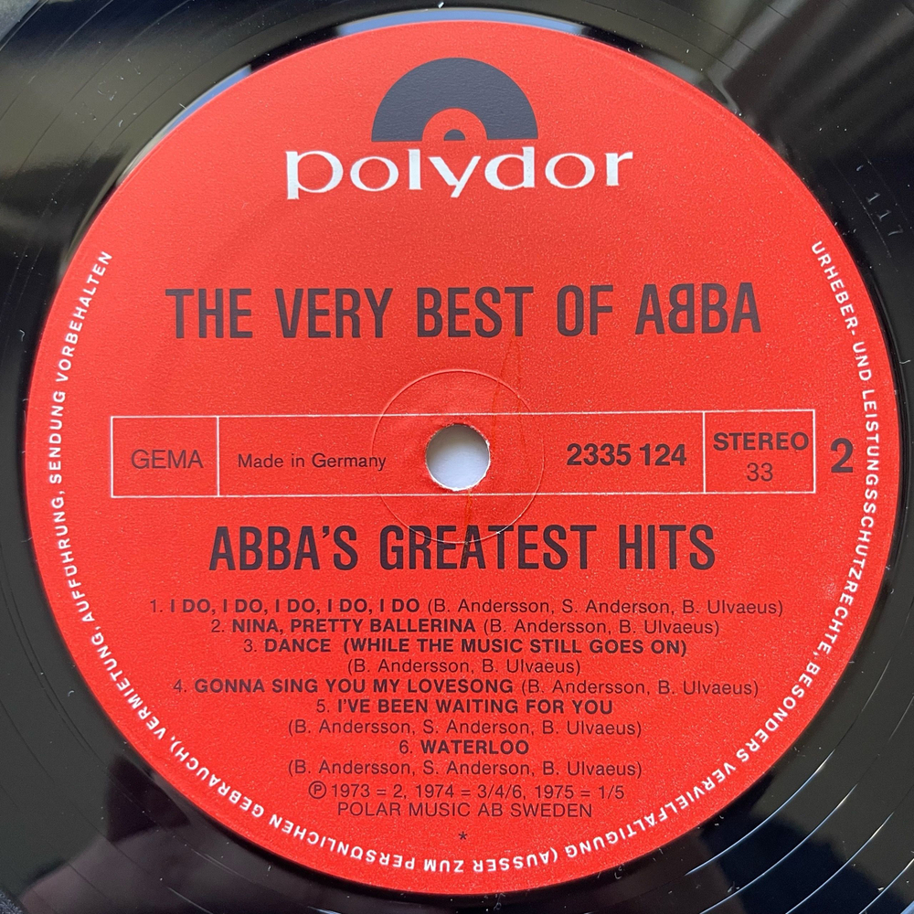 Винтажная виниловая пластинка LP ABBA АББА, The Very Best Of ABBA (ABBA's Greatest Hits) (Германия 1976)
