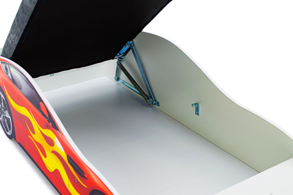 Кровать с матрасом Бельмарко Бондмобиль красный