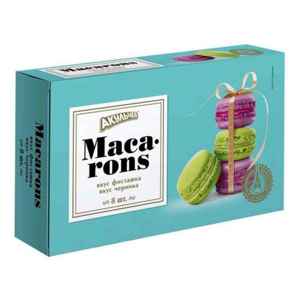 Макаронс "Акульчев" фисташка и черника 96г
