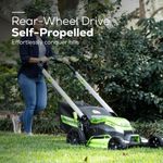 Cамоходная аккумуляторная газонокосилка Greenworks GD60LM61 Twin Force, 60v, 61 см, (2519107UB), с аккумулятором 4 А·ч и зарядным устройством