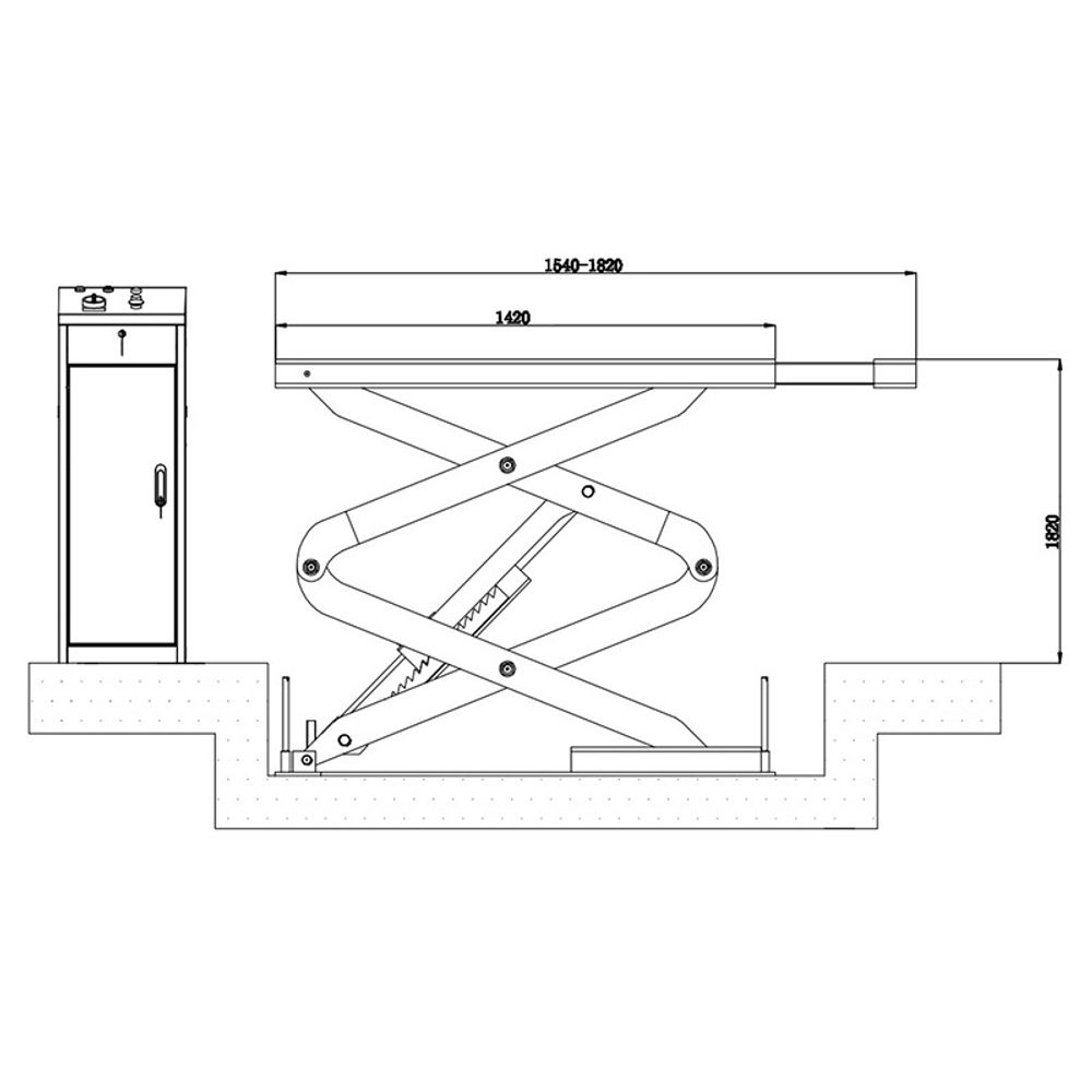 KraftWell (KRW360SU) Подъемник ножничный короткий заглубляемый г/п 3600 кг