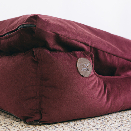 Лежанка из микровелюра, бордовый Rachel WOW