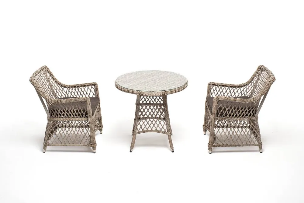 "Эспрессо-80 L" обеденная группа плетеная, цвет бежевый