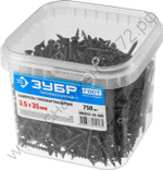 ЗУБР СГД 35 х 3.5 мм, саморез гипсокартон-дерево, фосфат., 750 шт (300032-35-035)