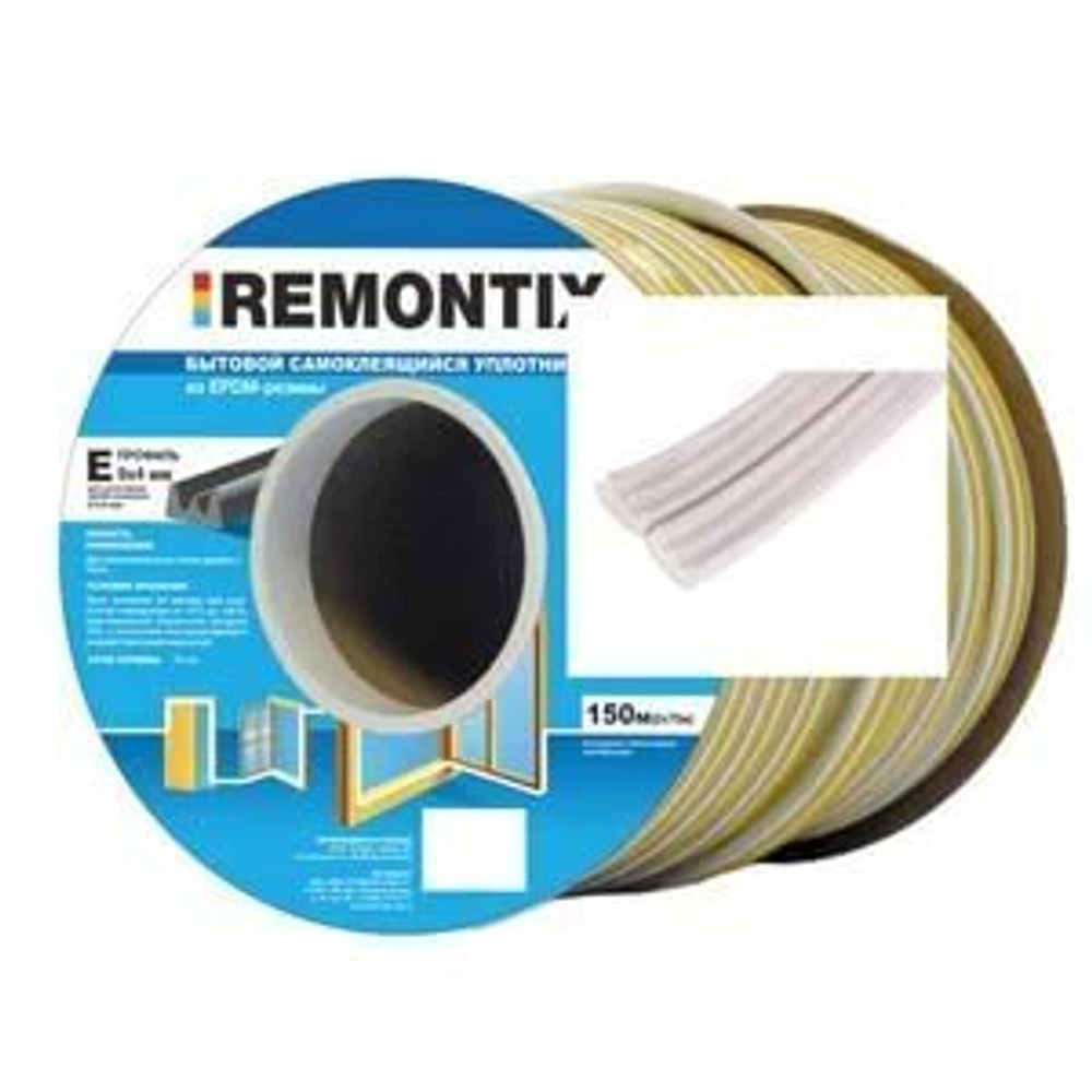 Уплотнитель Remontix Е черный 9/4 150м (6шт)