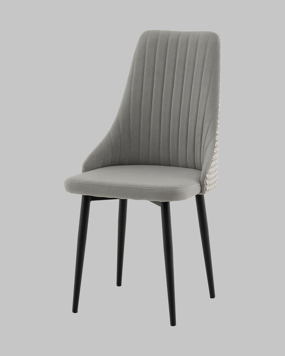 Стул Касаденика велюр серый, спинка гобелен лошадки