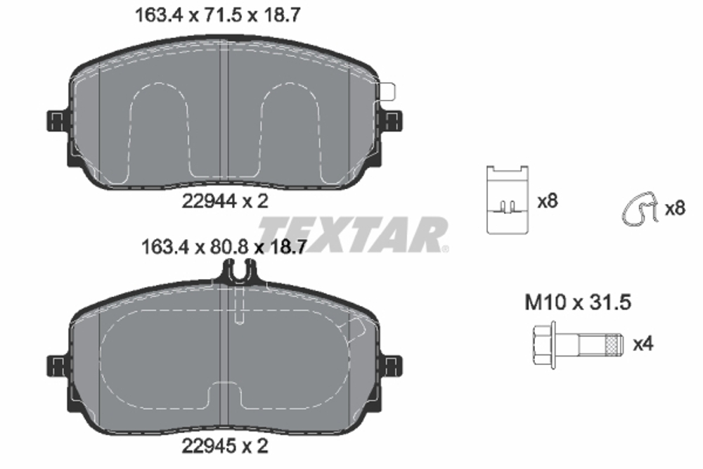 TEXTAR - 2294401-TET - Brake Pad Set, disc brake