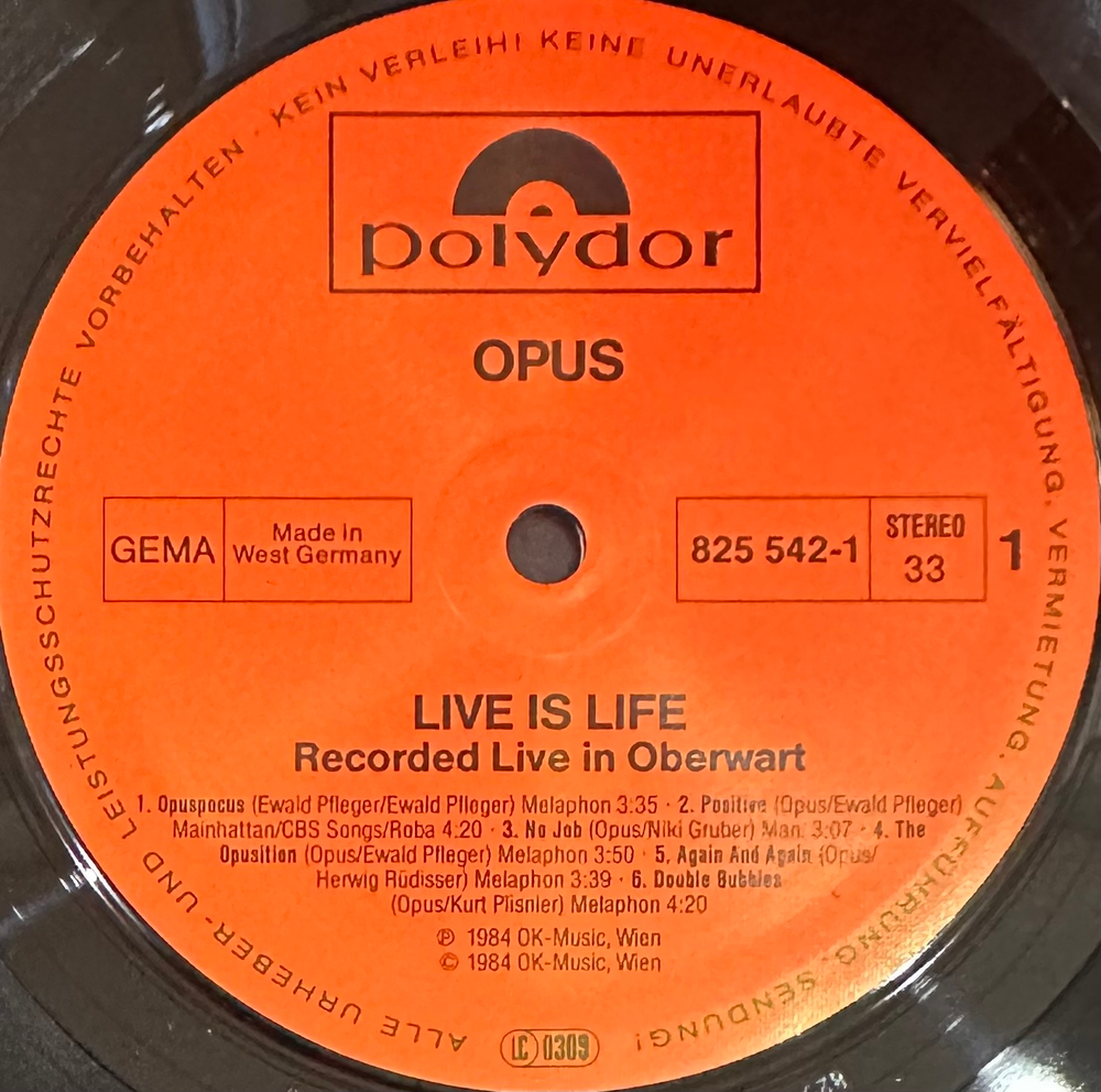 Opus - Live Is Life (Германия 1984г.)