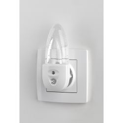 Ночник - светильник светодиодный ЭРА NN-619-LS-W в розетку с датчиком освещенности белый