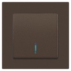 Выключатель Intro Accent 6-102-08 с подсветкой, 10А-250В, IP20, СУ, AL/CU, бронза