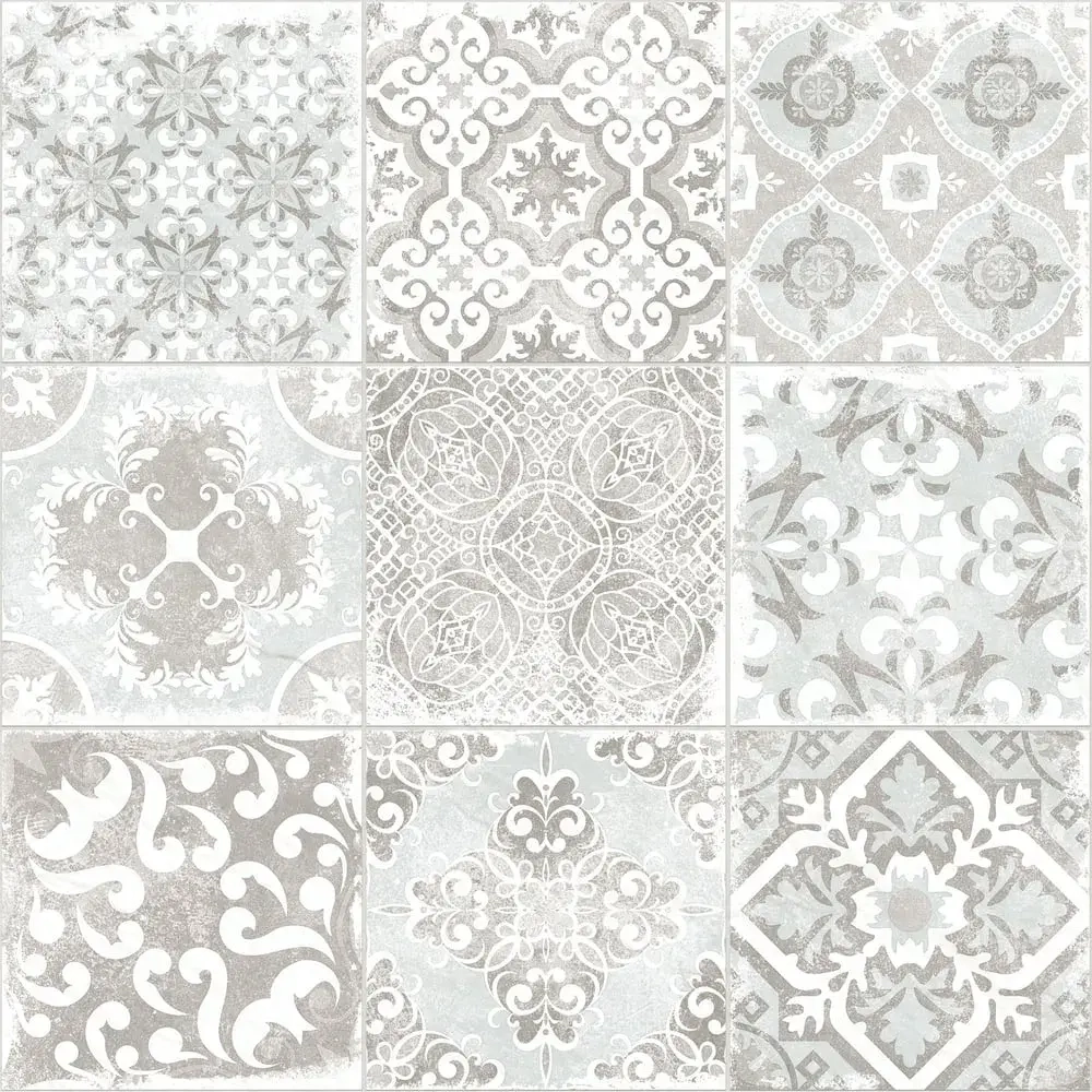 Керамогранит Alma Ceramica GFU04CTR17R Country 60x60 белый / серый сахарный с орнаментом